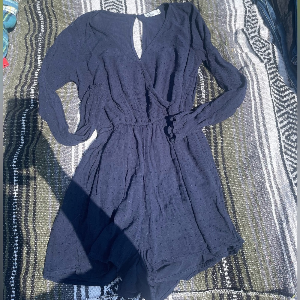 Hollister navy long sleeve romper